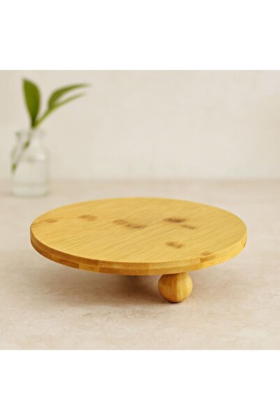 Mestore Bamboo Presentation Board Round 24.5 cm - 3 Legs