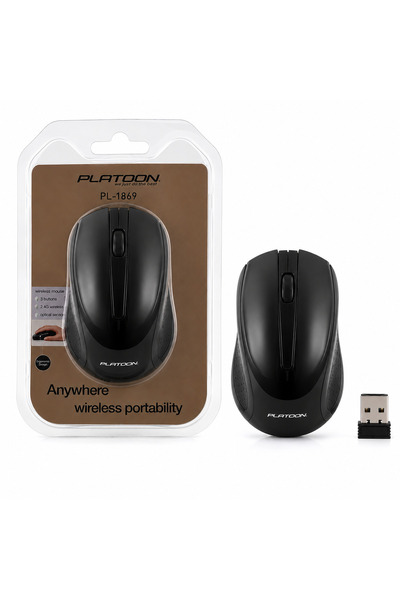 Platoon PL-1869 Kablosuz Wireless 2.4GHz USB Nano Alıcı Mouse