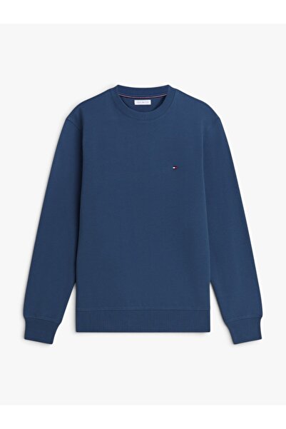 Tommy Hilfiger ESSENTIAL TERRY CREWNECK Erkek Mavi Sweatshirt - MW0MW37237
