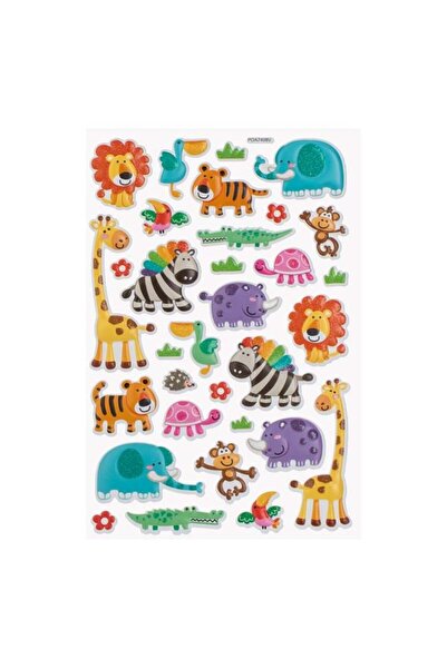 CATIANO Autocolante Pup Up Animale cu Detalii cu Glitter - 32buc