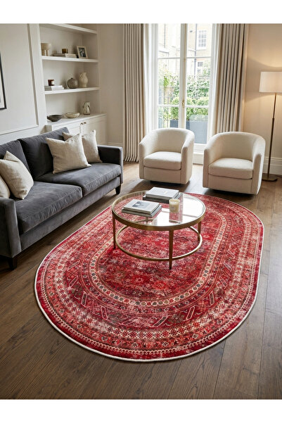 Brillant Klasik Desen Etnik Model Lateks Taban Salon Yolluk Antre Halı