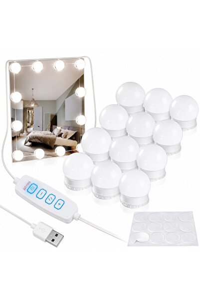 Izoxis Lămpi LED pentru oglindă, Izoxis, 10 bucăți, USB, 30 moduri de ilumina...