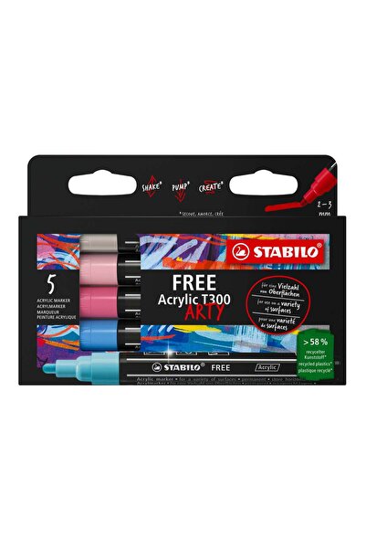 Stabilo Marker acrilic Free Acrylic T300, set Candy, 5 culori/set