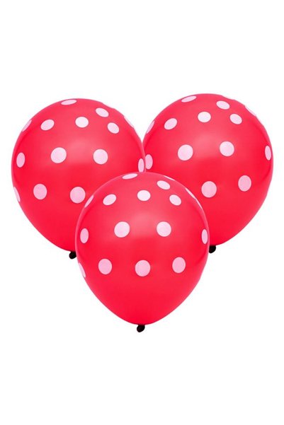 CATIANO Baloane de Petrecere Rosii cu Buline 30cm - 10buc
