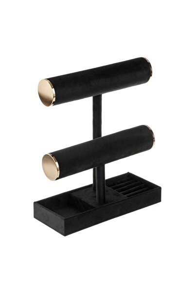 CATIANO Suport Organizator Bijuterii Negru Velvet pentru Bratari Coliere & In...
