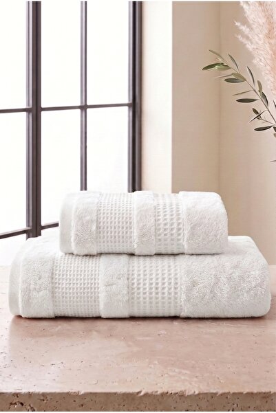 neşe home collection Σετ 2 πετσετών μπάνιου με σχέδιο βάφλας (1 τεμάχιο 50x10...