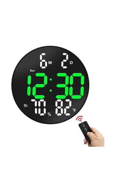 OEM Ψηφιακό ρολόι τοίχου LED με Ημερολόγιο/ Θερμόμετρο/ Υγρόμετρο DS3813L Μαύρο
