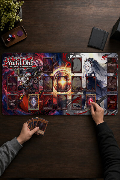 Charmbi Yu-Gi-Oh Playmat 90x40 Branded – Yüksek Kalite Baskı, Yönlendirici Sa...