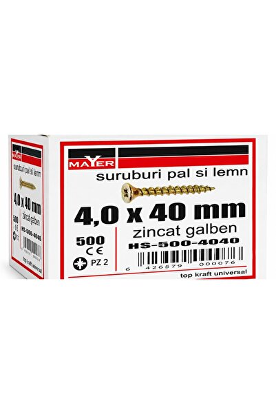 Generic Brand Suruburi pal si lemn 4,0x40 mm zincat galbe (500 buc)