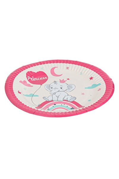 CATIANO Farfurii de Petrecere din Carton Bej Roz Elefant Curcubeu Princess Ø2...