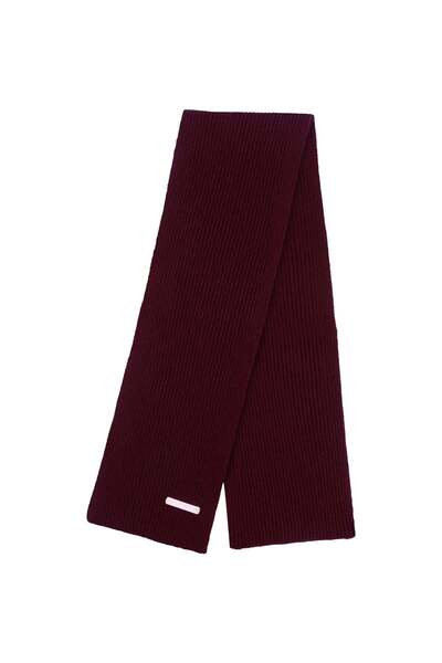 Silk and Cashmere Bordo Norway Saf Kaşmir Kalın Örgü Dar Atkı