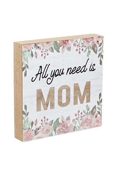 CATIANO Decoratiune din Lemn cu Mesaj All You Need in Mom 12x12cm