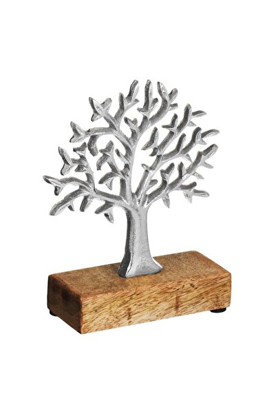 CATIANO Decoratiune de Masa Pomul Vietii Metalic Argintiu 12.5x5x16.5cm