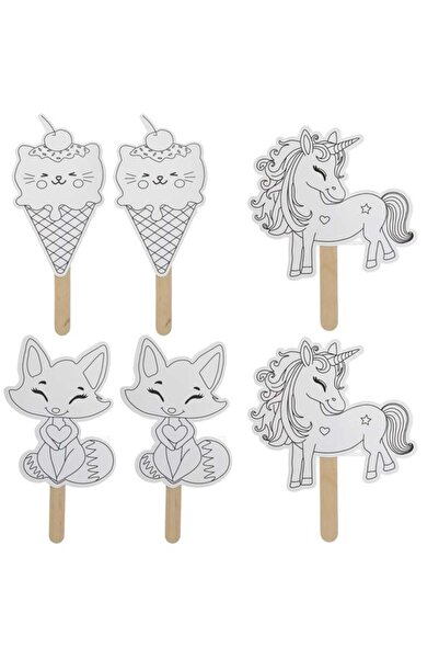 CATIANO Set Creativ Etichete cu Model Unicorni Pisicute Inghetata - 6buc