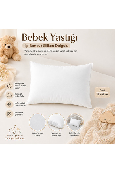 Keçeli parti hayalleri Baby Pillow with Filled Beads and Silicone Filling 35X45