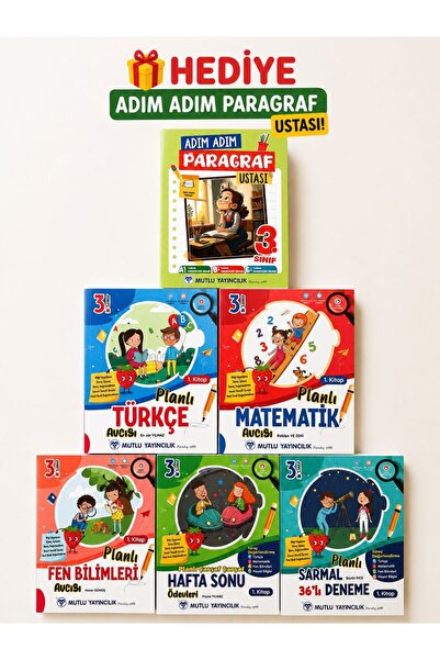 Mutlu Yayıncılık 3. Sınıf 5 kitap ve Hediye Paragraf kitabı (2026-2027 Baskı)
