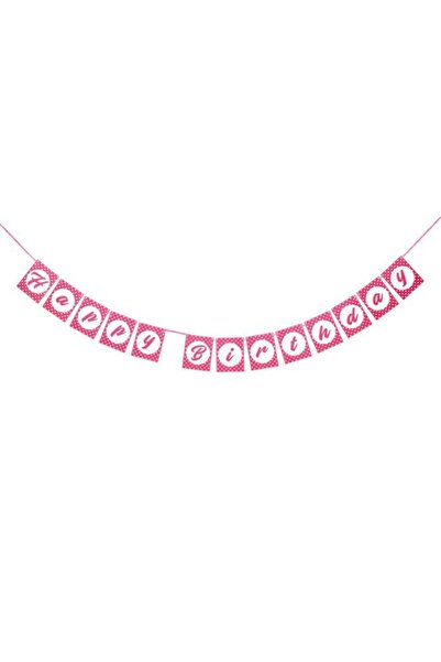 CATIANO Banner de Petrecere Roz Fucsia Happy Birthday 14x213cm