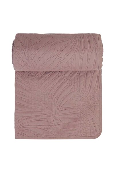 CATIANO Cuvertura cu Doua Fete Roz Deschis Inchis cu Model Frunze 160x230cm