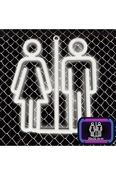 CATIANO Lampa LED Neon, Toilet Sign, Culoare Alba, Dimensiuni 20x22.5cm, Alim...