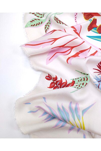 Kumaş Parça Blue Red Green Patterned Viscose Voile Satin Voile Woven Fabric o...