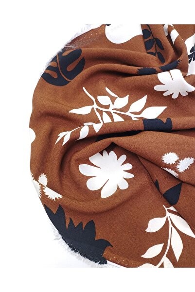 Kumaş Parça Black Ecru Floral Patterned Maroken Viscose Viscose Woven Fabric ...