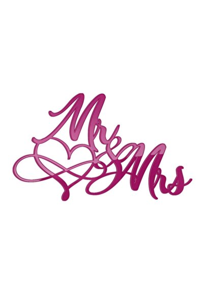 Decoratiuni Dulci Topper decorativ lateral tort Mr&Mrs Infinity Love - Magenta