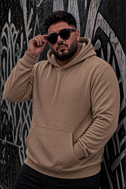 Oksit Ανδρικό φούτερ με κουκούλα Bery Plus Size, βασικό, με δύο κλωστές, τσέπ...