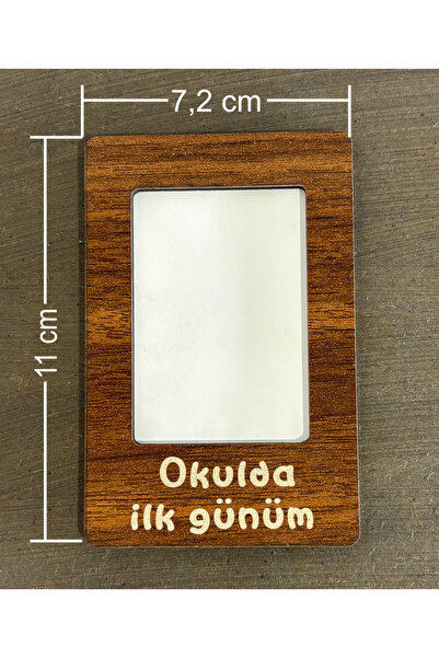 Ahşap mağazası 26 Adet Vesikalık Boy Okulda İlk Günüm Hatırası Magnetli Fotoğ...