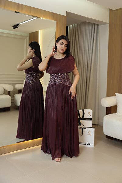 JAQUEEN فستان سهره طويل بنفسجي