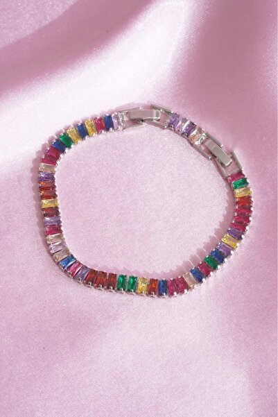 AŞIK ACCESSORIES Colorful Stone Baguette Waterway Bracelet