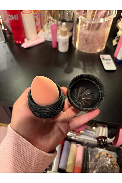 DU&ER 2-Pack Egg-Shaped Makeup Sponge Stand and Storage Box Makeup Sponge Org...