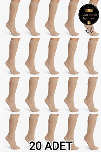 Müjde 20-Pack Light Skin Color (51) 20 Den Thin Below-Knee Women's Socks + Sp...