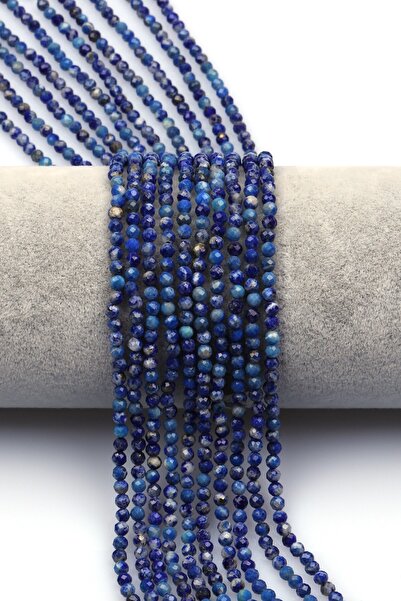 Alibaba Doğaltaş Lapis Lazuli Doğal Taş Dizi 3 mm Fasetli Küre Kesim - DZ-1555