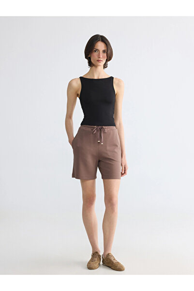 LC Waikiki Lcwaikiki Basic Brown Elastic Waist Soft Touch Women's Shorts