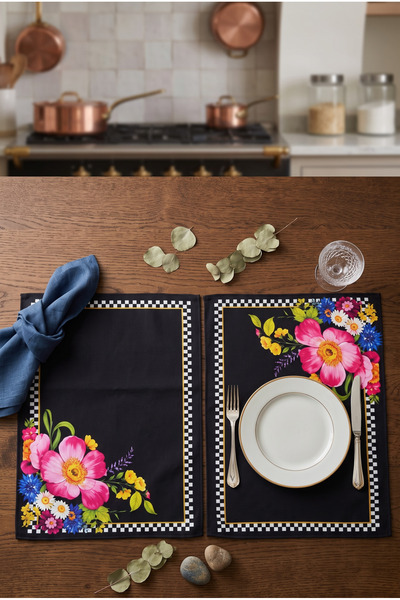 Softifyhome 2-Piece Serving Napkin 35X50 cm Digital Printed Raschel Fabric Table Napkin Decorative Table Napkin