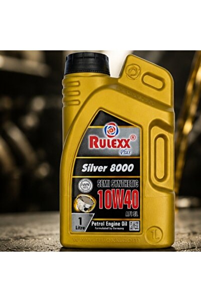 RULEXX زيت محرك بنزين شبه صناعي بلس سيلفر 8000 10W-40 سعة 1 لتر API SL (4 لترات)