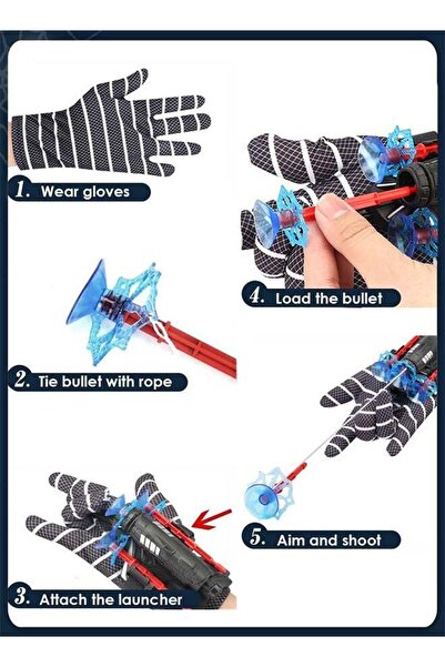 Qadro Spider Web Shooter, Catapult Toys, Spiderman Peripherals, Wrist Firing Gun Superheroes Wrist