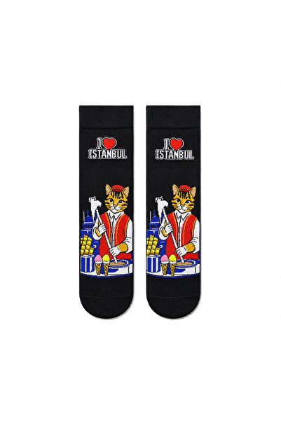 CARNAVAL SOCKS I Love İstanbul 5'li Kutulu Çorap Seti – Kediler ve Simit