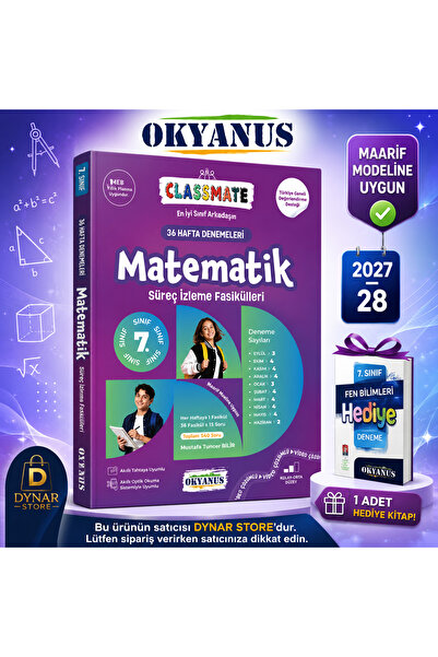 Okyanus Yayınları 7 sınıf classmate 36 hafta denemeleri matematik süreç izlem...