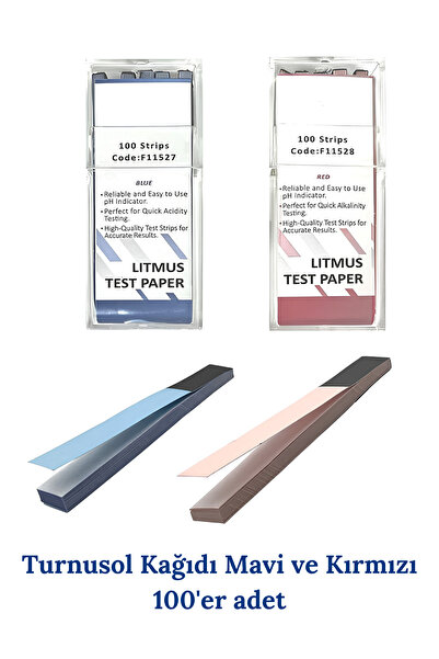 Mr. Crowley Turnusol Kağıdı Kırmızı ve Mavi 100'er adet Test Strip Litmus Paper