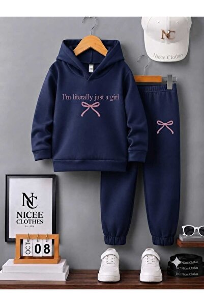 NC Nicee Clothes طقم رياضي للأطفال للجنسين (طباعة نصية باللون الوردي من I.M ل...