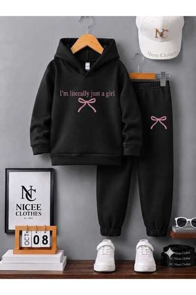 NC Nicee Clothes طقم رياضي للأطفال للجنسين (طباعة نصية باللون الوردي من I.M ل...