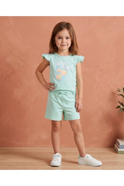 BABIES & More Printed Crew Neck Short Set