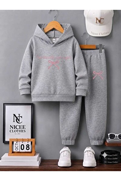NC Nicee Clothes Children's Tracksuit Set Unisex (I.M Pink Ribbon Printed Tex...