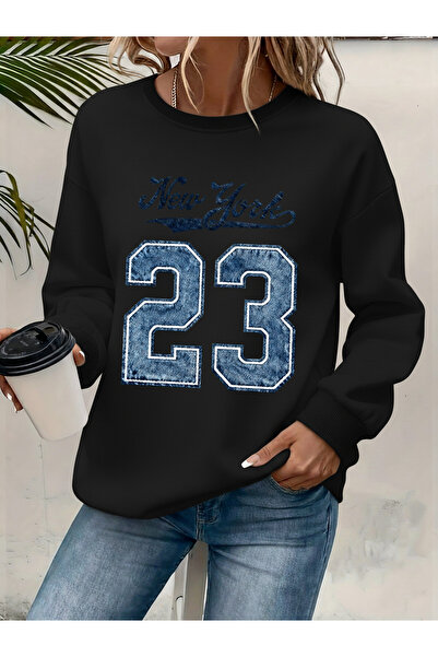 Deocept Women's Printed Crew Neck Comfortable Fit Sweatshirt