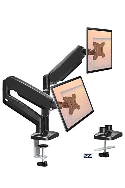 ELTRAZONE Dual Monitor Arm – Adjustable Gas Spring Ergonomic PC Monitor Stand...
