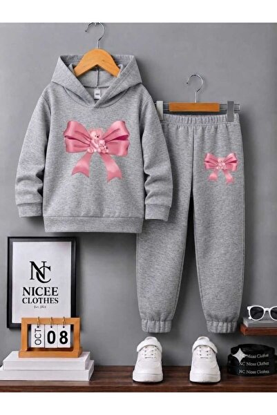 Leto Lykia Children's Unisex Tracksuit Set (Bear Winter Print in the Middle o...