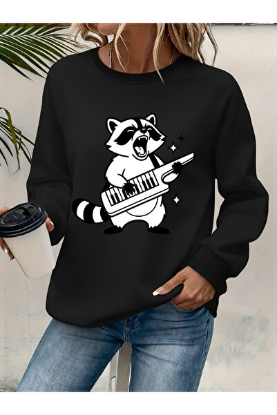 Deocept Women's Printed Crew Neck Comfortable Fit Sweatshirt