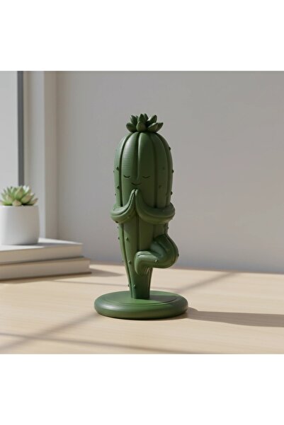 OEM Figurină Decorativă Cactus Yoga, Accent Relaxant pentru Spațiu - Olive gr...
