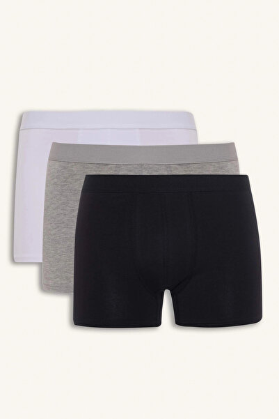 DeFacto A3152Axwt34 White Regular Fit 3-Pack Boxer